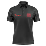 Custom Black Red Short-Sleeve Polo Shirt