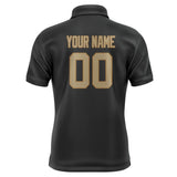 Custom Black Light Khaki Short-Sleeve Polo Shirt