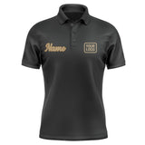 Custom Black Light Khaki Short-Sleeve Polo Shirt