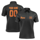 Custom Black Orange Short-Sleeve Polo Shirt