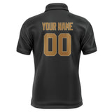 Custom Black Khaki Short-Sleeve Polo Shirt