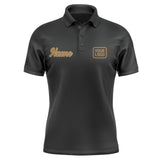 Custom Black Khaki Short-Sleeve Polo Shirt
