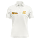 Custom White Yellow Short-Sleeve Polo Shirt