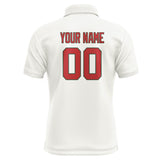 Custom White Red Short-Sleeve Polo Shirt