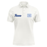 Custom White Sky Blue Short-Sleeve Polo Shirt