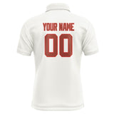 Custom White Coral Red Short-Sleeve Polo Shirt