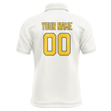 Custom White Gold Short-Sleeve Polo Shirt