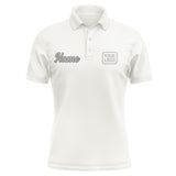 Custom White Gray Short-Sleeve Polo Shirt