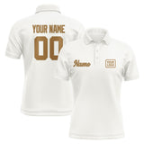 Custom White Khaki Short-Sleeve Polo Shirt