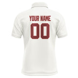 Custom White Crimson Red Short-Sleeve Polo Shirt
