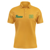 Custom Yellow Emerald Green Short-Sleeve Polo Shirt