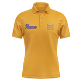 Custom Yellow Light Purple Short-Sleeve Polo Shirt