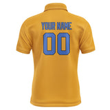 Custom Yellow Sky Blue Short-Sleeve Polo Shirt