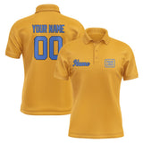 Custom Yellow Sky Blue Short-Sleeve Polo Shirt