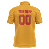 Custom Yellow Coral Red Short-Sleeve Polo Shirt