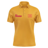 Custom Yellow Orange Red Short-Sleeve Polo Shirt