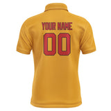 Custom Yellow Red Short-Sleeve Polo Shirt
