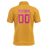 Custom Yellow Pink Short-Sleeve Polo Shirt