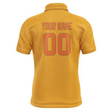 Custom Yellow Orange Short-Sleeve Polo Shirt