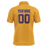 Custom Yellow Purple Short-Sleeve Polo Shirt