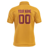 Custom Yellow Crimson Red Short-Sleeve Polo Shirt