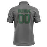 Custom Dark Grey Green Short-Sleeve Polo Shirt