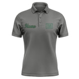 Custom Dark Grey Green Short-Sleeve Polo Shirt