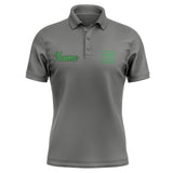Custom Dark Grey Emerald Green Short-Sleeve Polo Shirt