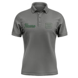 Custom Dark Grey Dark Green Short-Sleeve Polo Shirt