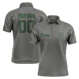 Custom Dark Grey Dark Green Short-Sleeve Polo Shirt