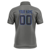 Custom Dark Grey Navy Short-Sleeve Polo Shirt