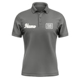 Custom Dark Grey White Short-Sleeve Polo Shirt