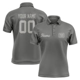 Custom Dark Grey Gray Short-Sleeve Polo Shirt