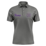 Custom Dark Grey Purple Short-Sleeve Polo Shirt