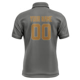 Custom Dark Grey Khaki Short-Sleeve Polo Shirt