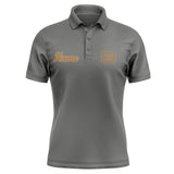 Custom Dark Grey Khaki Short-Sleeve Polo Shirt
