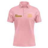 Custom Light Pink Yellow Short-Sleeve Polo Shirt
