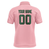 Custom Light Pink Green Short-Sleeve Polo Shirt