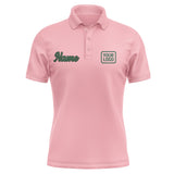 Custom Light Pink Green Short-Sleeve Polo Shirt