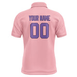 Custom Light Pink Light Purple Short-Sleeve Polo Shirt