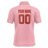 Custom Light Pink Coral Red Short-Sleeve Polo Shirt