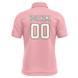 Custom Light Pink Cream Short-Sleeve Polo Shirt