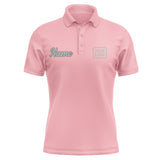 Custom Light Pink Gray Short-Sleeve Polo Shirt