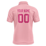 Custom Light Pink Pink Short-Sleeve Polo Shirt
