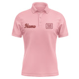 Custom Light Pink Crimson Red Short-Sleeve Polo Shirt