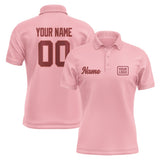 Custom Light Pink Crimson Red Short-Sleeve Polo Shirt