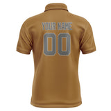 Custom Khaki Dark Grey Short-Sleeve Polo Shirt