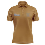 Custom Khaki Dark Grey Short-Sleeve Polo Shirt