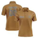 Custom Khaki Dark Grey Short-Sleeve Polo Shirt