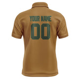 Custom Khaki Dark Green Short-Sleeve Polo Shirt